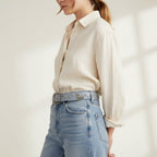 Light Blue Star Studded Western Buckle Belt