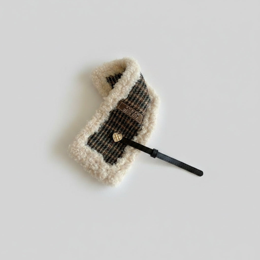 Cream Knit Belt with Black Woven Stripe Detail