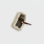 Fuzzy Cream Heart Charm Knit Belt