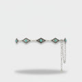 Turquoise Evil Eye Chain Belt Silver