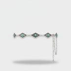 Turquoise Evil Eye Chain Belt Silver