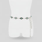 Turquoise Evil Eye Chain Belt Silver – scarves & belts (view 1)
