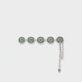 Turquoise Flower Chain Link Belt With Charm Drop