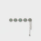 Turquoise Flower Chain Link Belt With Charm Drop
