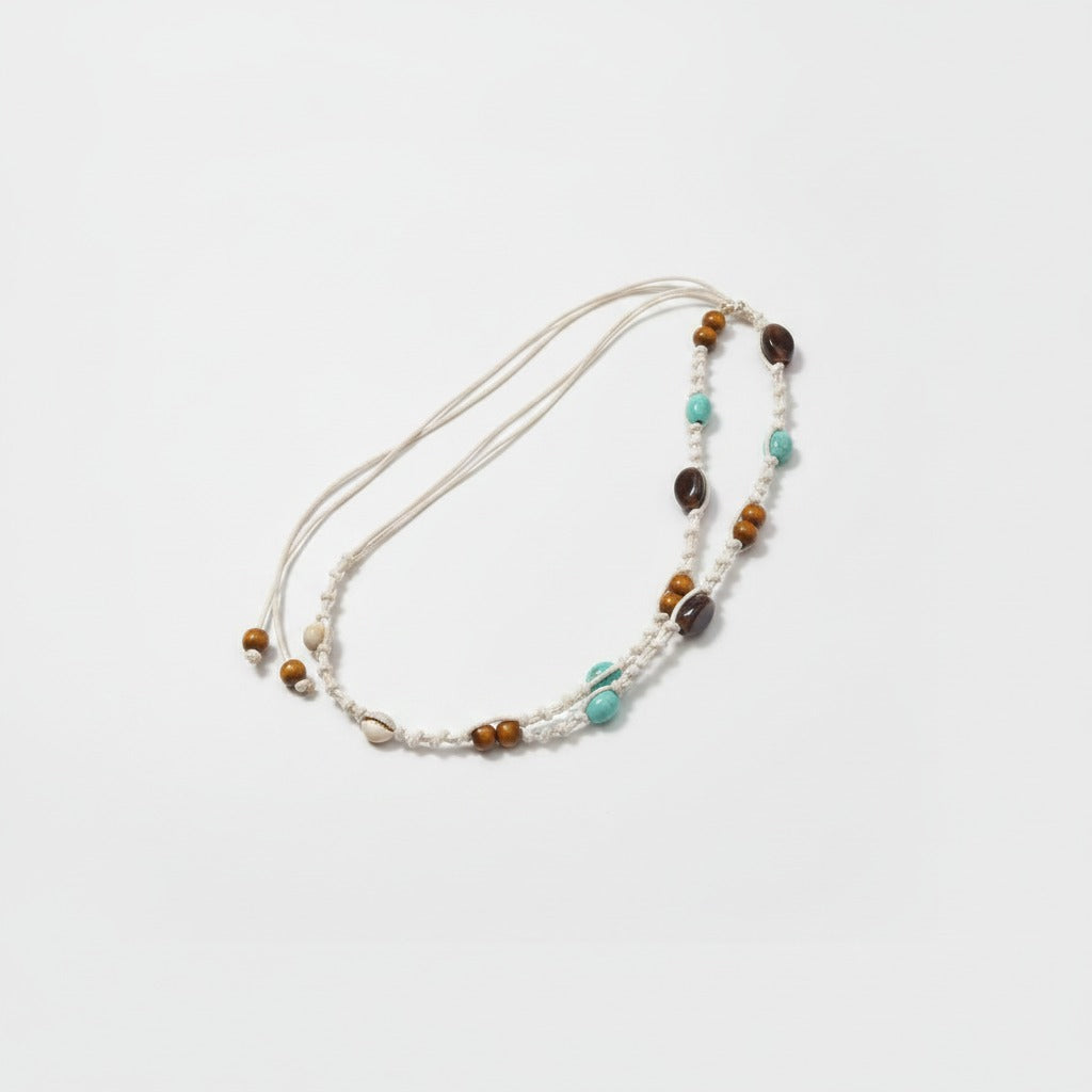 Beaded Waist Belt With Turquoise and Brown Beads – scarves & belts (view 1)