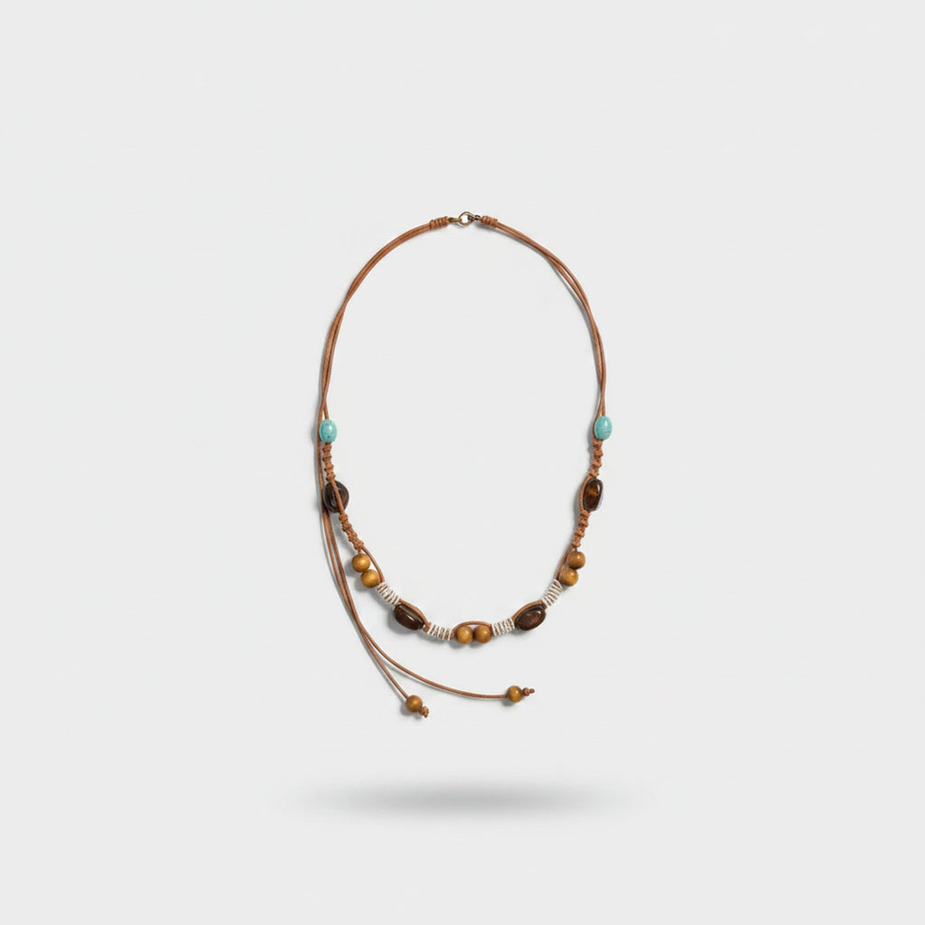 Beaded Leather Cord Adjustable Waist Belt