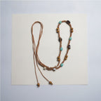 Beaded Leather Cord Adjustable Waist Belt – scarves & belts (view 2)