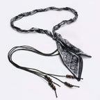 Black Bandana Beaded Tassel Waist Belt – scarves & belts (view 1)