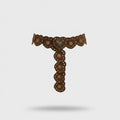 Brown Studded Heart Chain Belt