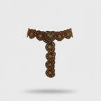 Brown Studded Heart Chain Belt