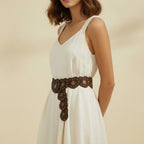 Brown Studded Heart Chain Belt