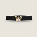 Black Butterfly Buckle Elastic Belt