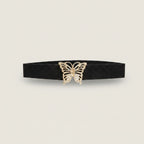 Black Butterfly Buckle Elastic Belt
