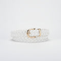 White Braided Woven Belt With Gold Buckle – scarves & belts (view 1)