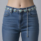 Turquoise Heart Beaded Chain Belt – scarves & belts