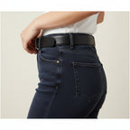Black Leather Reversible Belt With Silver Buckle