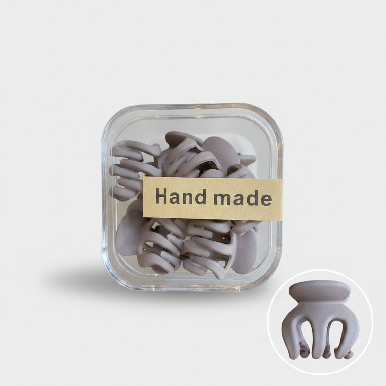Octopus Hair Claw Clips Taupe Handmade