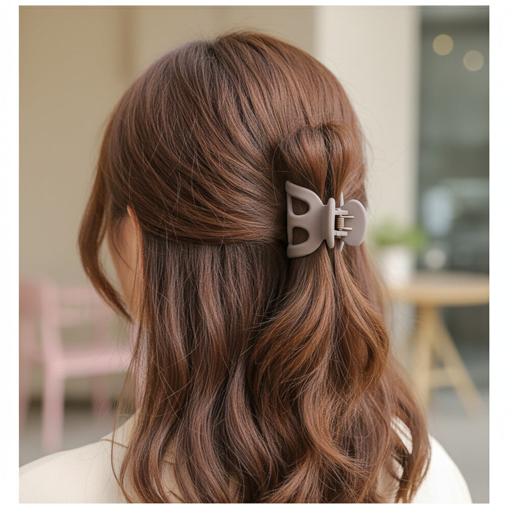 Octopus Hair Claw Clips Taupe Handmade
