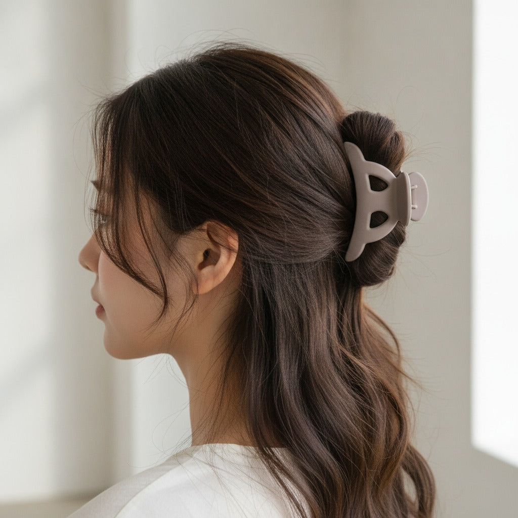 Octopus Hair Claw Clips Taupe Handmade – hair accessories (view 3)