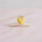 Yellow Heart Pearl Beaded Hair Claw – hair accessories (view 2)