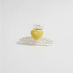 Yellow Heart Pearl Beaded Hair Claw – hair accessories (view 1)