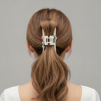 Cream Kitty Hair Claw With Rhinestone Accents – hair accessories (view 3)