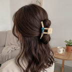 Wooden Hair Claw With Blue Charm Detail – hair accessories (view 2)
