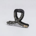 Rhinestone Claw Hair Clip - Black