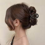 Rhinestone Claw Hair Clip - Black
