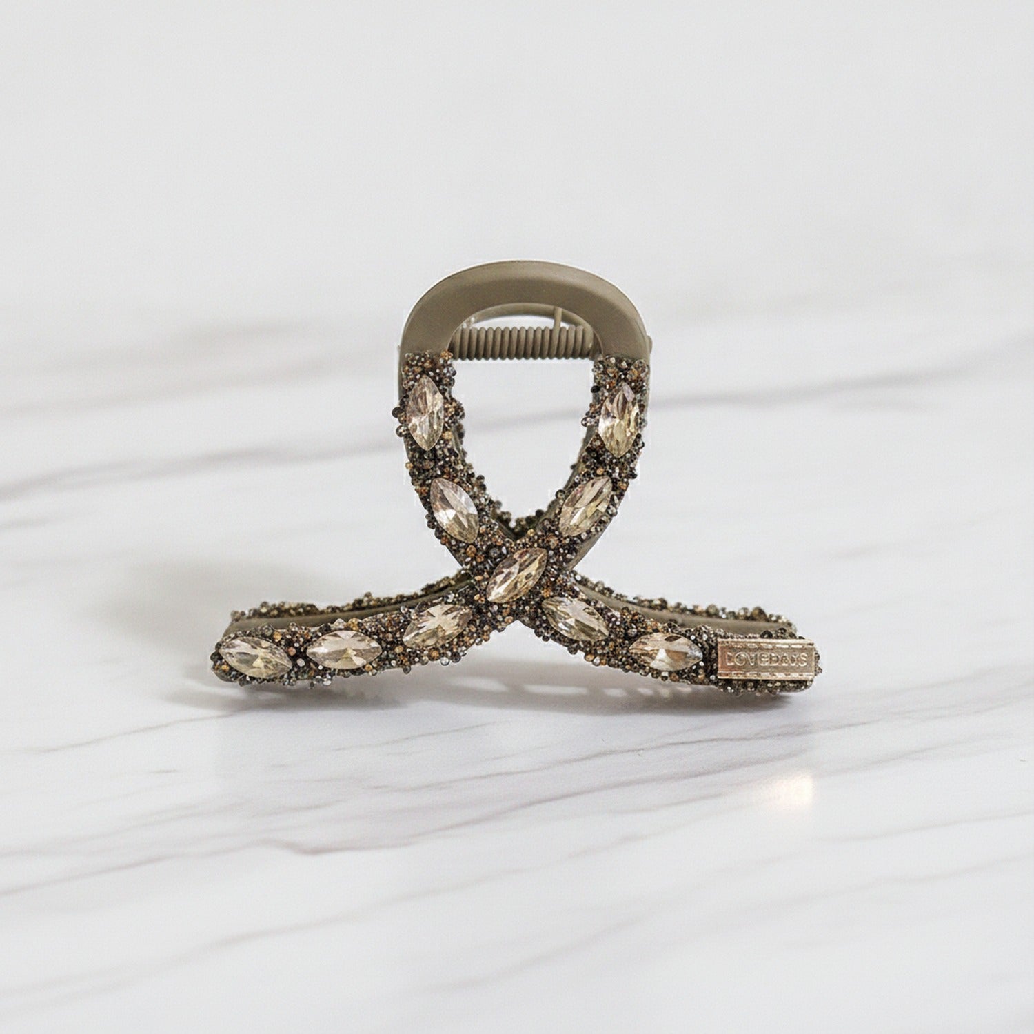 Rhinestone Claw Hair Clip - Champagne