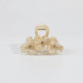 Pearl Flower Hair Claw Rhinestone - Cream White