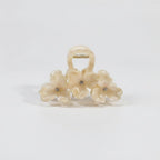 Pearl Flower Hair Claw Rhinestone - Cream White
