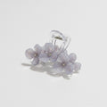 Pearl Flower Hair Claw Rhinestone - Gray