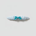 White Puffy Hair Clip With Turquoise Bow
