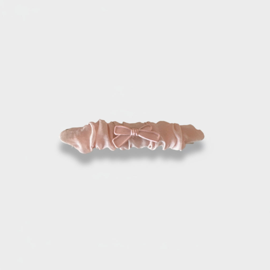 Velvet Bow Hair Clip Rose Gold