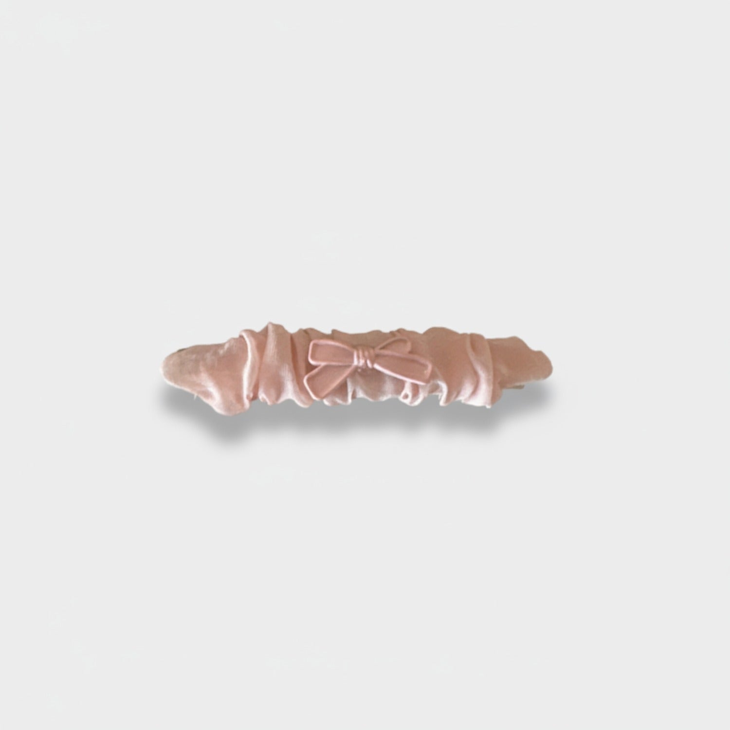 Velvet Bow Hair Clip Rose Gold