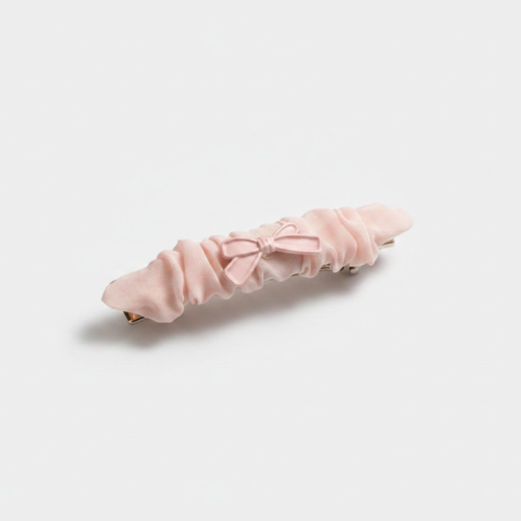 Velvet Bow Hair Clip Rose Gold – hair accessories (view 1)