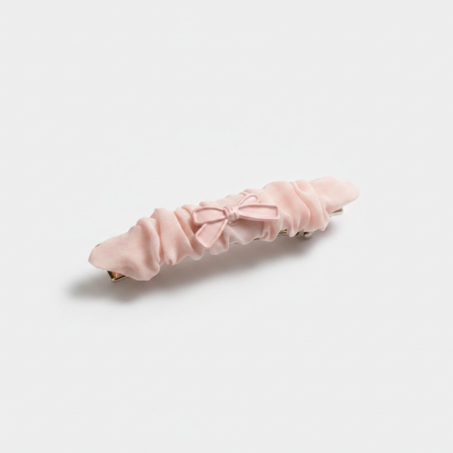 Velvet Bow Hair Clip Rose Gold