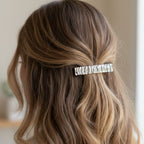 White Marbled Textured Hair Clip Barrette