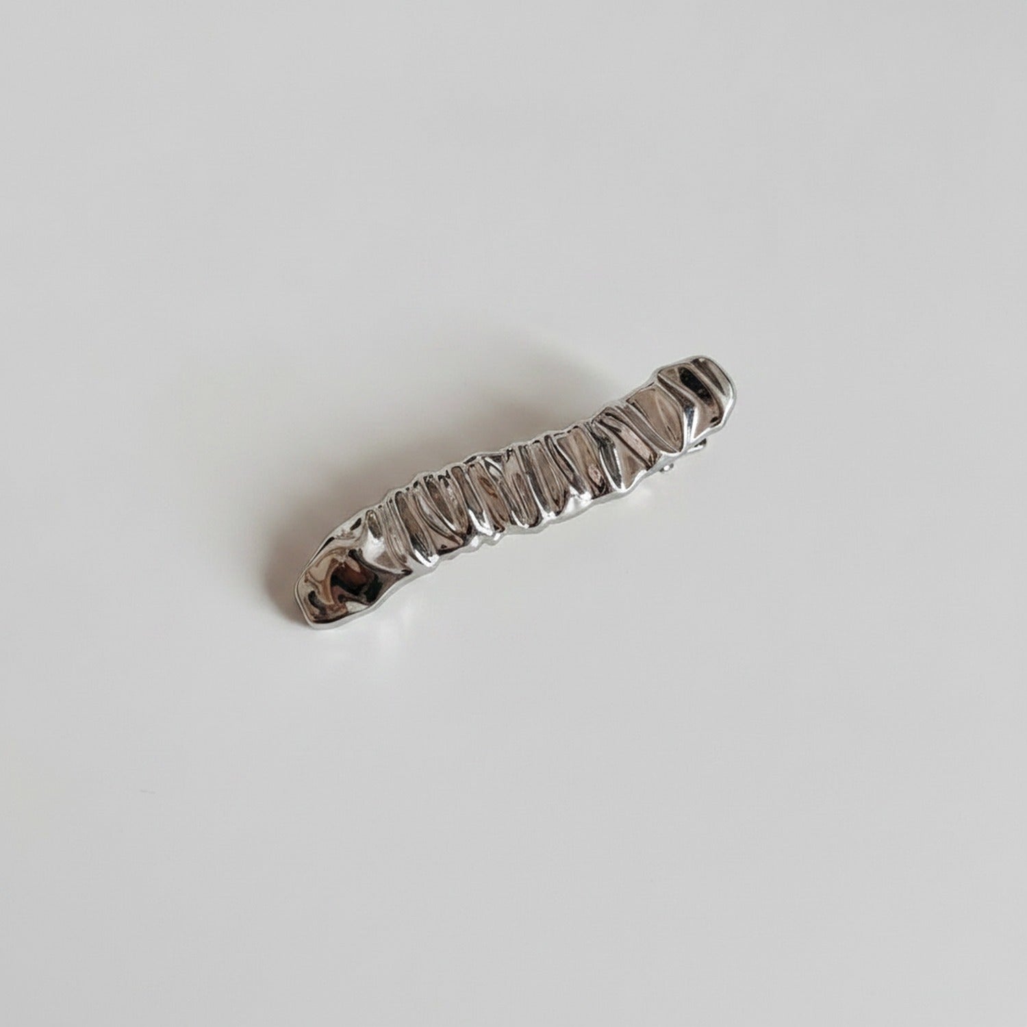 White Marbled Textured Hair Clip Barrette