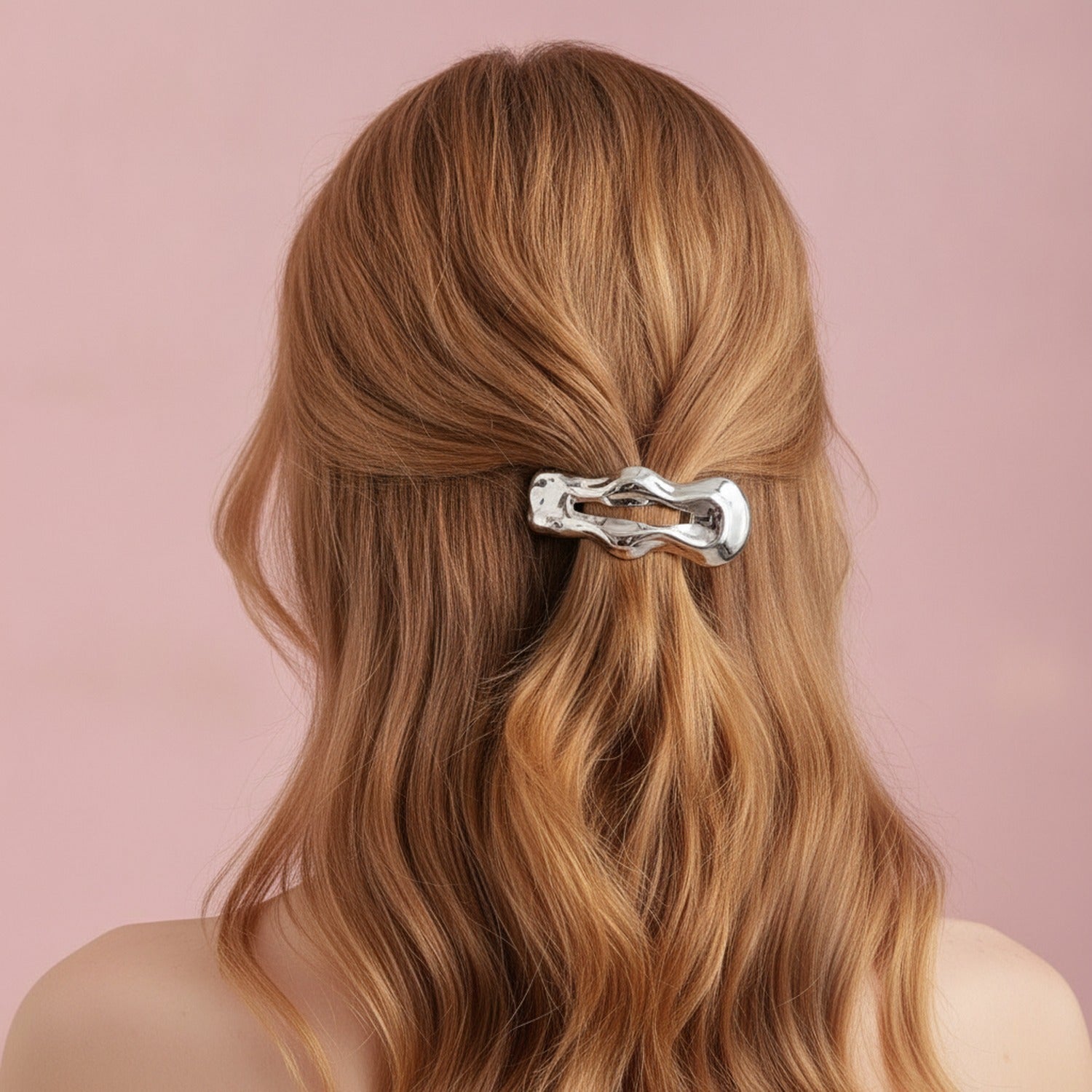 White Marbled Textured Hair Clip Barrette