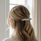 Silver Ruched Metal Hair Clip