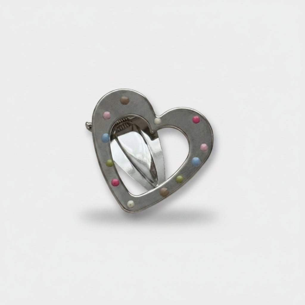 Heart Shaped Hair Clip With Colorful Beads