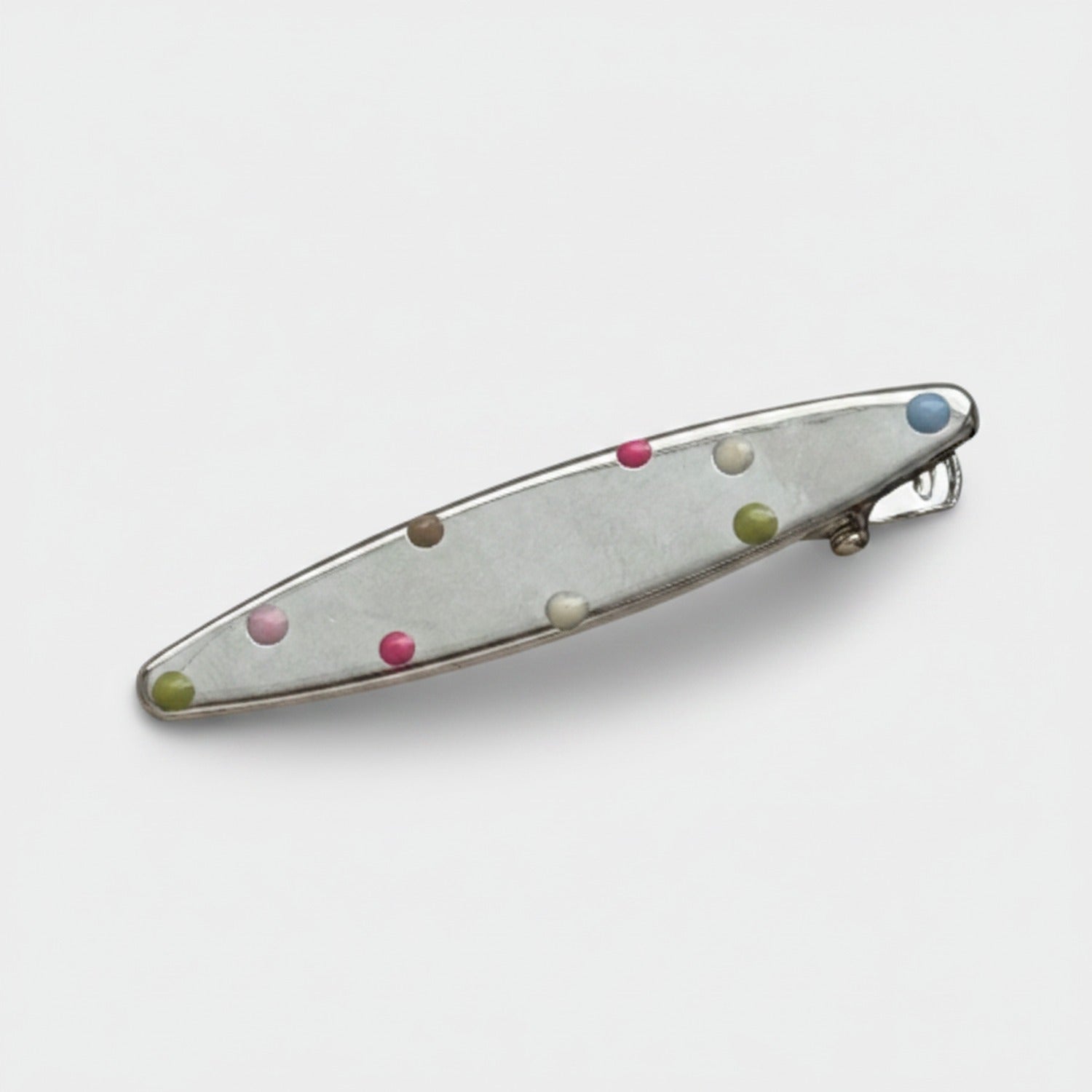 Colorful Beaded Metal Oval Hair Clip
