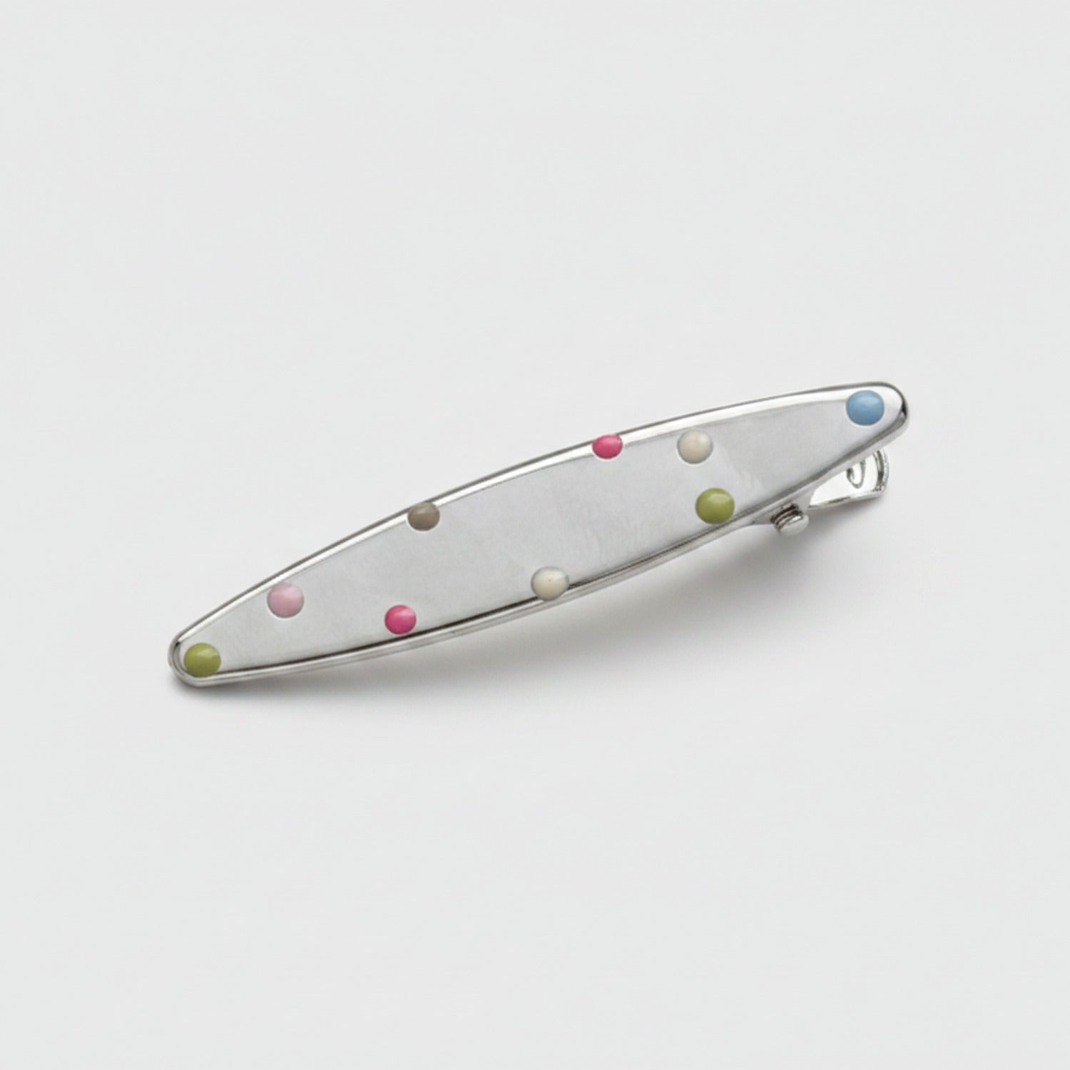 Colorful Beaded Metal Oval Hair Clip