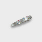 Colorful Beaded Hair Clip with Silver Metal Base