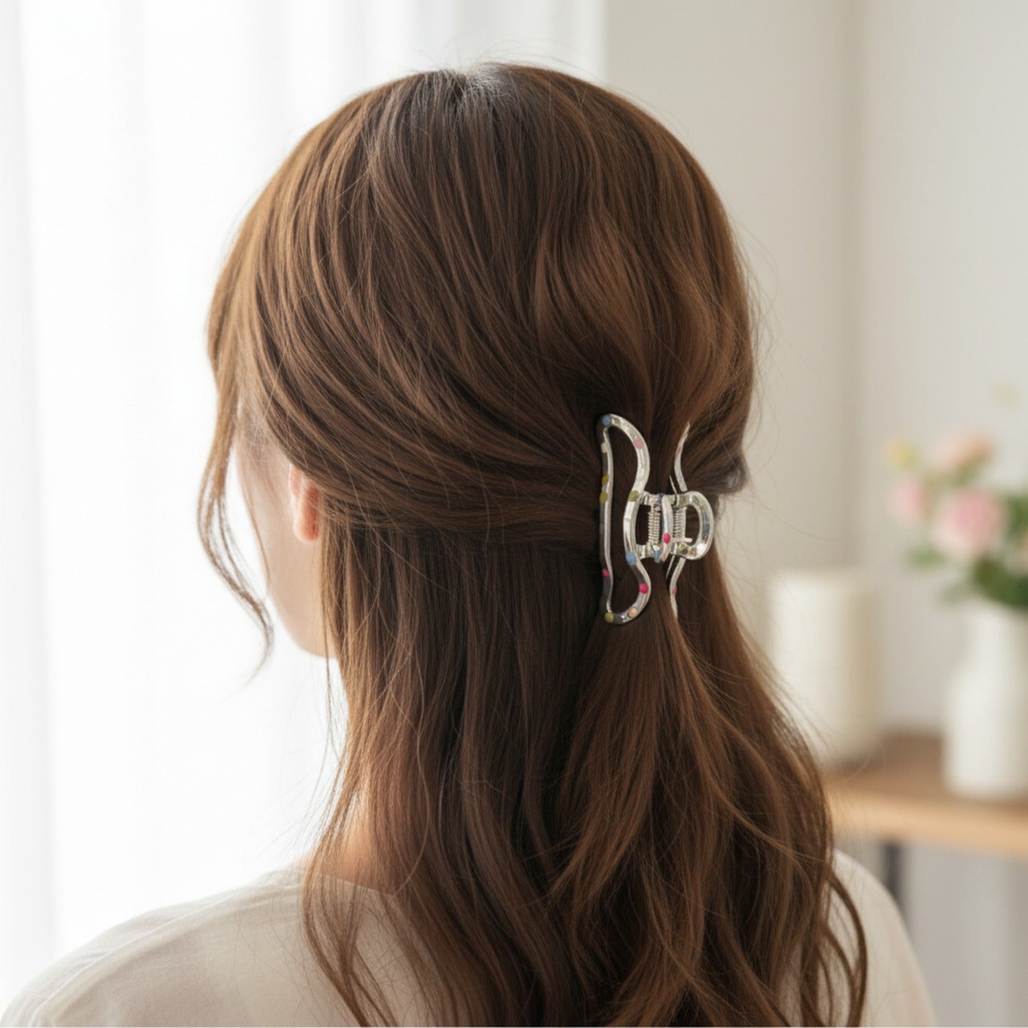 Colorful Beaded Hair Claw Clip Statement