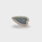 Scalloped Rhinestone Heart Hair Clip