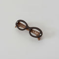 Brown Oval Sunglasses Hair Clip With Rhinestones – hair accessories (view 1)
