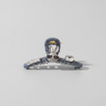 Blue Textured Hair Claw With Rhinestone Butterfly – hair accessories (view 1)